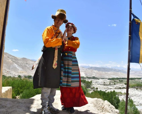 Clients Try Out Tibetan Attire