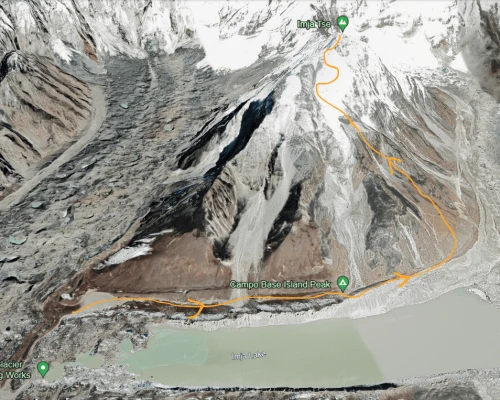 Island Peak Summit Day Route Map