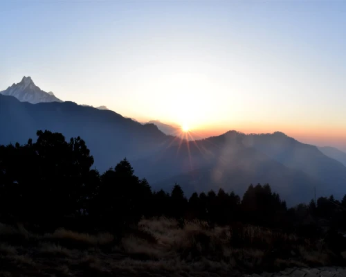 Sunrise View From Ghorepani Poonhill Trek Days