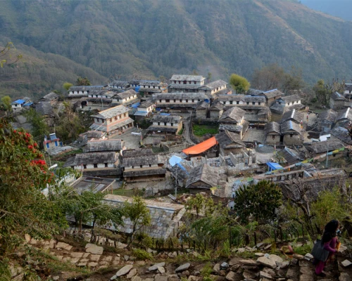 View Of Ghandruk Village On The First Day Of Khopra Danda Trek